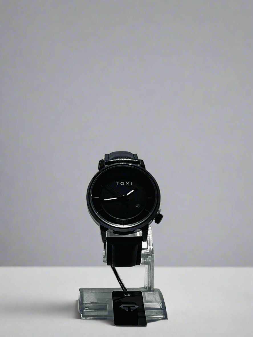 TOMI™ Minimalist Black Leather Watch