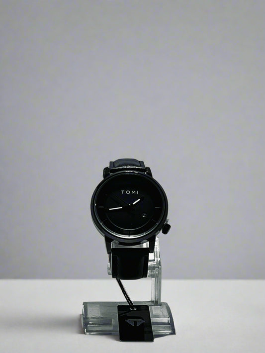 TOMI™ Minimalist Black Leather Watch